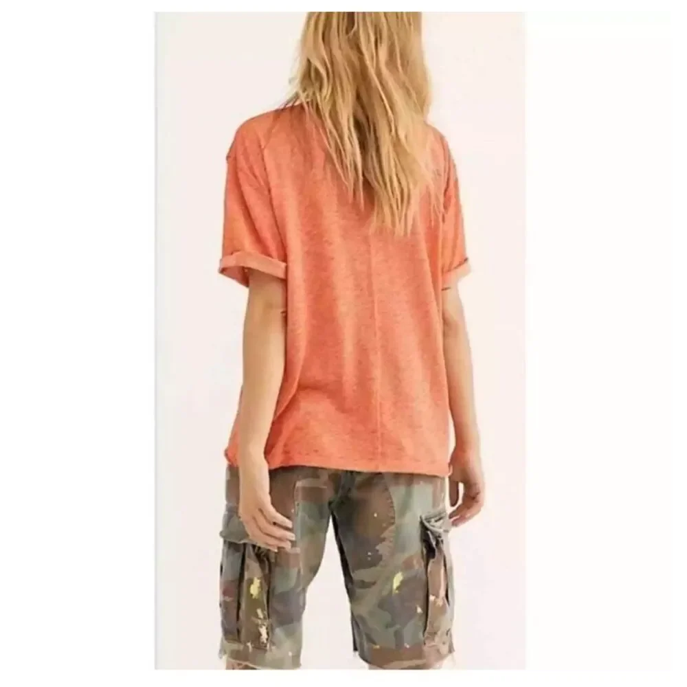 free people cassidy tee lightweight cotton blend short sleeve tee XS